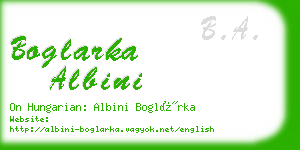 boglarka albini business card